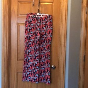 Katherine Way pants L coral navy blue